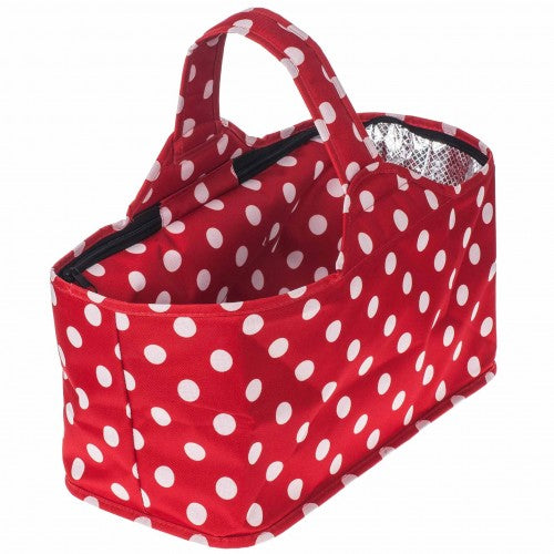 Thermo Einkaufskorb Rot mit weißen Punkten