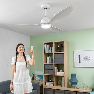 Deckenventilator mit LED-Licht und 3 ABS-Flügeln Weiß 36 W