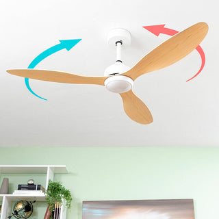 Deckenventilator mit LED-Licht und 3 ABS-Flügeln Holz 36 W