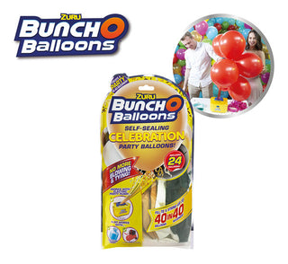 Bunch O Balloons Bag - 24 Balloons Zwart-Goud-Wit