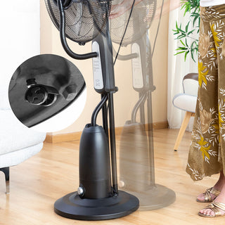 Standventilador und -vernebler mit Fernbedienung Schwarz 90 W 2,8 L