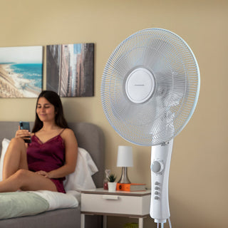 Freistehender Ventilator Weiß 45 W