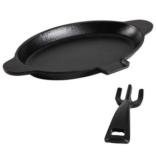 Gusseisernes Grillpfännchen oval 19,5cm x 12,5cm schwarz