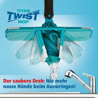 Titan Twist Mop drehen, aufklappen, wischen