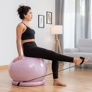 Yoga-Ball mit Stabilitätsring und Widerstandsbändern