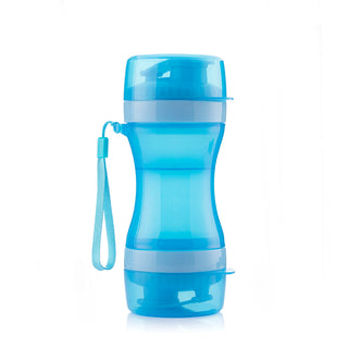 2 in 1 - Flasche mit Wasser- und Futterbehälter für Haustiere