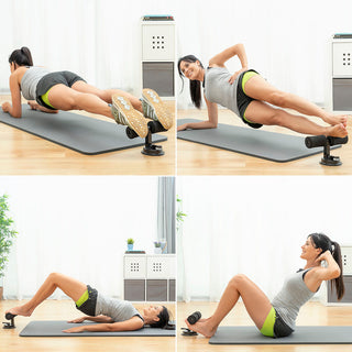 Sit-up-Stange für Bauchmuskeln, mit Saugnapf und Übungsleitfaden