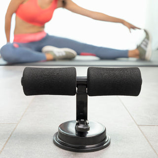 Sit-up-Stange für Bauchmuskeln, mit Saugnapf und Übungsleitfaden