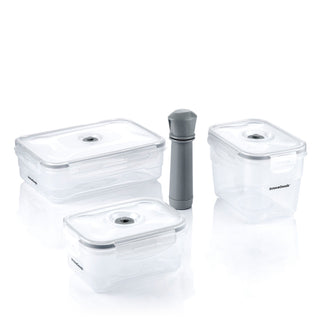 3er Set Vakuumverpackungsgefäße mit Handpumpe